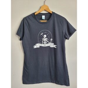 Prairie Life Forever Skeleton Womens T-shirt Large Made in Canada Organic cotton